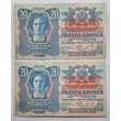 Kép 2/2 - 1913 20 korona bankjegy Numizmatika-bankjegyek