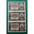Kép 1/2 - 1920 20 korona 3 db-os hajtatlan bankjegy sor. Sorszámkövető pár és sorközeli db Numizmatika-bankjegyek