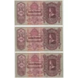 Kép 1/2 - 1930 100 Pengő 3 db sorszámkövető Extra Fine bankjegy, csillagos változat