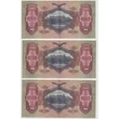 Kép 2/2 - 1930 100 Pengő 3 db sorszámkövető Extra Fine bankjegy, csillagos változat