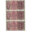Kép 1/2 - 1930 100 Pengő 3 db sorszámkövető Extra Fine bankjegy, csillagos változat