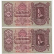 Kép 1/2 - 1930 100 Pengő 2 db sorszámkövető Extra Fine bankjegy, csillagos változat