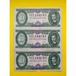 Kép 1/2 - 1962 10 forint bankjegy 3 db sorszámkövető Numizmatika-bankjegyek