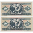 Kép 4/6 - 1962 20 Forint 4 db UNC sorszámkövető bankjegy