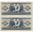 Kép 6/6 - 1962 20 Forint 4 db UNC sorszámkövető bankjegy