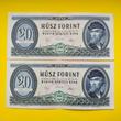 Kép 1/2 - 1969 20 forint sorszámkövető bakjegy pár Numizmatika-bankjegyek