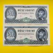 Kép 1/2 - 1975 20 forint sorszámkövető bankjegy pár Numizmatika-bankjegyek