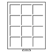 Kép 2/2 - Leuchtturm MB érmetartó fiók átlátszó fedővel – 12 férőhelyes (64 mm x 64 mm)