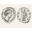 Kép 2/2 - Diva Faustina Denarius, római ezüst érme CERES – Kr.u. 141, RIC 362