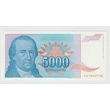 Kép 1/2 - 1994 5000 Dinara bankjegy, Jugoszlávia – Dositej Obradović