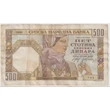 Kép 1/2 - 1941 500 Dinara bankjegy, Szerbia – szerb népviseletes nőalak