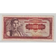 Kép 1/2 - 1955 100 dinara bankjegy (Jugoszlávia) – népviseletes nőalak és Dubrovnik látképével