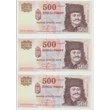Kép 1/2 - 2011 500 forint 3 db UNC sorszámkövető bankjegy EB6781656-EB6781658
