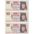 Kép 1/2 - 2011 500 forint 3 db UNC sorszámkövető bankjegy 