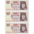 Kép 1/2 - 2011 500 forint 3 db UNC sorszámkövető bankjegy 