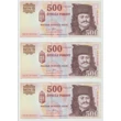 Kép 1/2 - 2011 500 forint 3 db UNC sorszámkövető bankjegy 