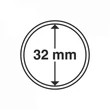 Kép 2/3 - Leuchtturm GRIPS Érmetartó kapszula 32 mm-es belső átmérővel, peremes kivitel 25 db-os csomag