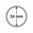 Kép 2/3 - Leuchtturm GRIPS Érmetartó kapszula 34 mm-es belső átmérővel, peremes kivitel 25 db-os csomag