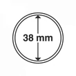 Kép 2/3 - Leuchtturm GRIPS Érmetartó kapszula 38 mm-es belső átmérővel, peremes kivitel 25 db-os csomag