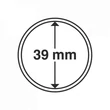 Kép 2/3 - Leuchtturm GRIPS Érmetartó kapszula 39 mm-es belső átmérővel, peremes kivitel 25 db-os csomag