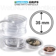 Kép 1/3 - Leuchtturm GRIPS Érmetartó kapszula 35 mm-es belső átmérővel, peremes kivitel 25 db-os csomag