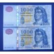 Kép 1/2 - 2015 1000 forint sorszámkövető aUNC bankjegy pár Numizmatika-bankjegyek