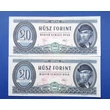 Kép 1/2 - 1975 20 forint Extra fine sorszámkövető bankjegyek Numizmatika-bankjegyek