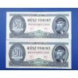 Kép 1/2 - 1975 20 forint Extra fine sorszámkövető bankjegyek Numizmatika-bankjegyek