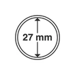 Kép 2/3 - Leuchtturm GRIPS Érmetartó kapszula 27 mm-es belső átmérővel, peremes kivitel 25 db-os csomag
