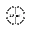 Kép 2/3 - Leuchtturm GRIPS Érmetartó kapszula 29 mm-es belső átmérővel, peremes kivitel 25 db-os csomag