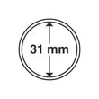 Kép 2/3 - Leuchtturm GRIPS Érmetartó kapszula 31 mm-es belső átmérővel, peremes kivitel 25 db-os csomag
