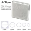 Kép 1/2 - Fehér habbetétes, szögletes érmekapszula 17, 22, 27, 32, 37 mm