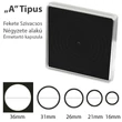 Kép 1/2 - Fekete habbetétes, szögletes érmekapszula, A-tipus, 16-21-26-31-36mm