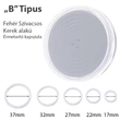 Kép 1/2 - Habbetétes érmekapszula, kerek, fehér "B" típus 17-22-27-32-37 mm-re