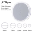 Kép 1/2 - Kerek, fehér érmetartó kapszula, habbetétes, "E" típus 20-25-30-35-40 mm-re