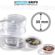Kép 1/3 - Leuchtturm GRIPS Érmetartó kapszula 30 mm-es belső átmérővel, peremes kivitel 25 db-os csomag