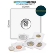Kép 1/2 - Leuchtturm MATRIX érmetartó keret, fehér, belső Ø 20 mm, öntapadós