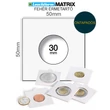 Kép 1/2 - Leuchtturm MATRIX érmetartó keret, fehér, belső Ø 30 mm, öntapadós