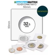 Kép 1/2 - Leuchtturm MATRIX érmetartó keret, fehér, belső Ø 32,5 mm, öntapadós