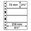 Kép 2/2 - Leuchtturm GRANDE műanyag merev tartású bankjegytartó berakó lap, 4 vízszintes zseb, PP, átlátszó