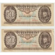Kép 1/2 - 1986 50 Forint sorszám közeli bankjegy pár november D sorozat 
