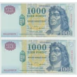 Kép 1/2 - 2000 Millennium 1000 Forint sorszámkövető bankjegy pár XF