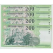 Kép 2/6 - 2002 200 Forint sorszámkövető bankjegyek 4 db FB sorozat