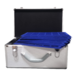 Alumínium Érmebőrönd, érmetartó koffer, 15 db tálcával, érmekoffer, tizenöt tálcás