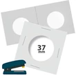 Kép 1/3 - Tűzőkapcsos érmetartó keret, 17mm belső átmérő (50 x 50mm keret méret)