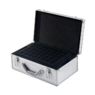 Alumínium Érmebőrönd, érmetartó koffer, 10 db tálcával, érmekoffer, tíz tálcás