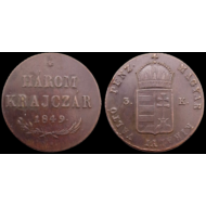 1849 3 krajcár réz érme Numizmatika - Érmék, érme