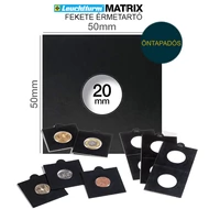 MATRIX érmetartó keret, fekete, belső Ø 20 mm, öntapadós