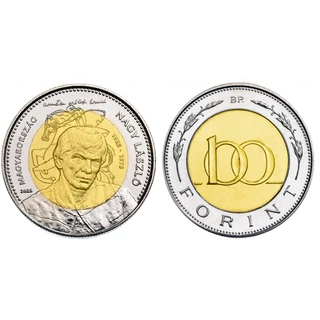 2025 100 forint érme Nagy László emlékveret, verdefényes állapotban, rollniból!