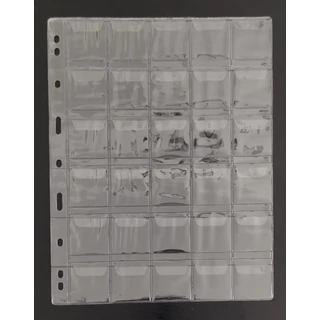Érmetartó lap, érme berakó lap 30 férőhelyes A4-es méret 35X40 mm fészek és 280X215 mm lapméret 